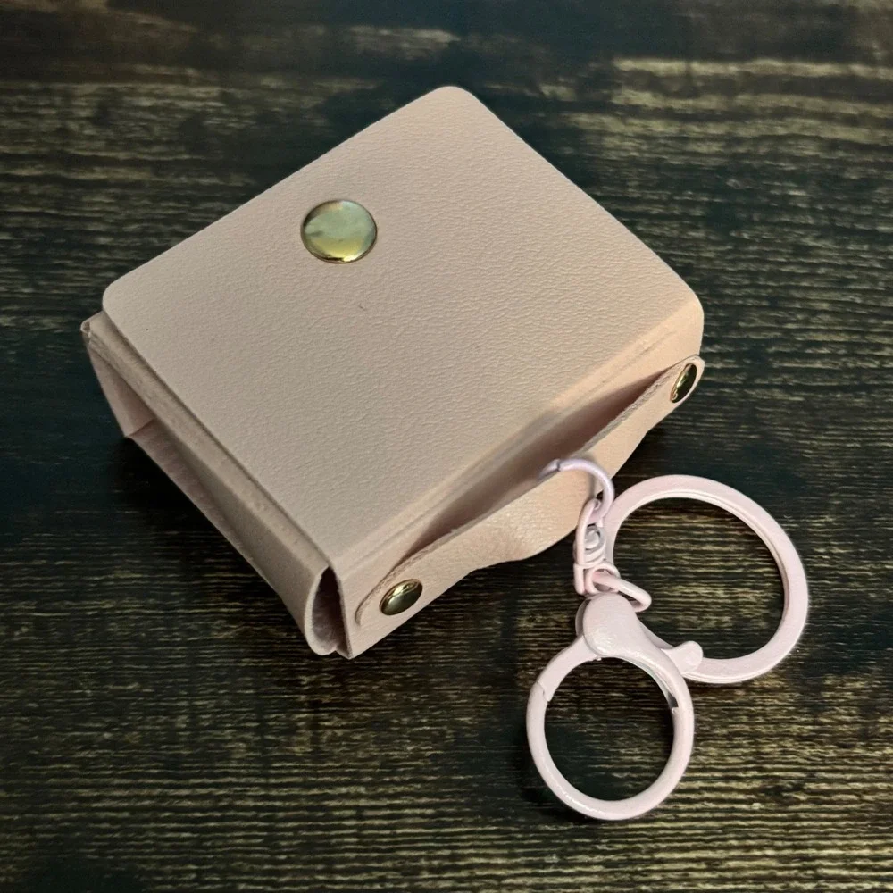 Mini Pink Faux Leather Satchel Keychain Pouch Coin Purse Bag Charm